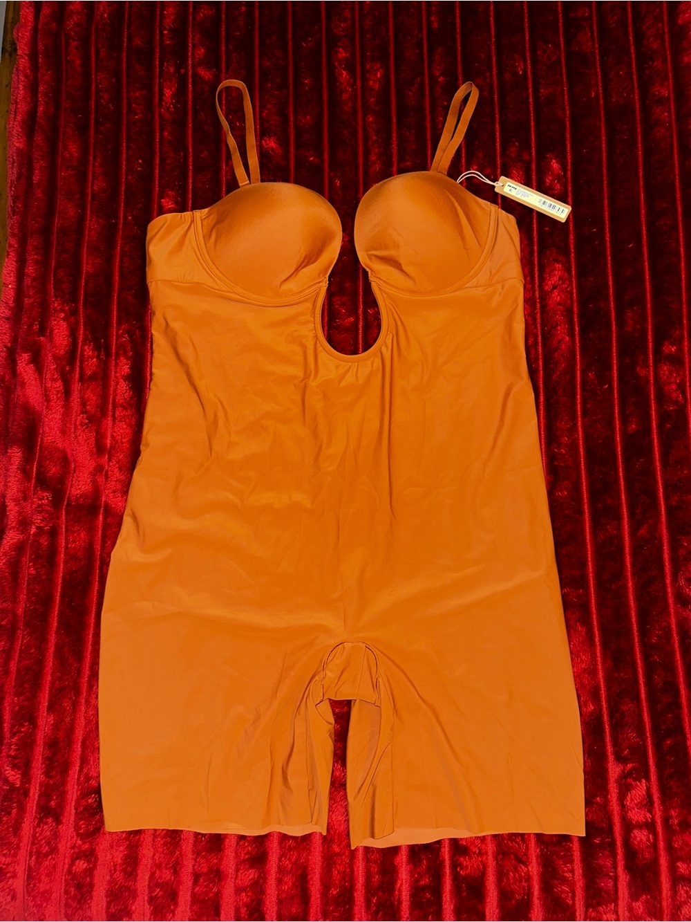 SKIMS Deep Plunge Mid Thigh Bodysuit - Bronze - Size 4X